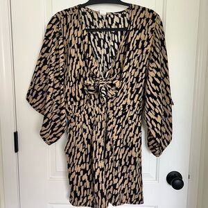 Vici Tie Front Romper with Pockets